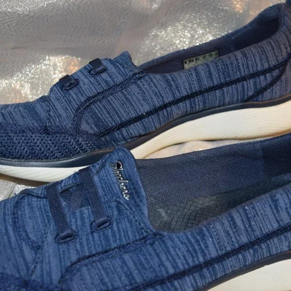 Skechers "No Tie" Air Cooled Memory Foam Sneakers, Blue, Size 8 - Picture 7 of 10